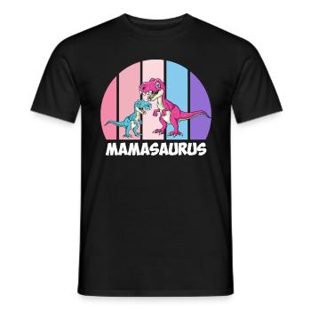 Dinosaur Mamasaurus Kids Dino Super Mama - Men's T-Shirt - black - Front - AI Model Male 178 light (178cm)