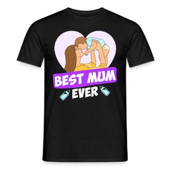Meilleure maman de tous les temps Meilleure maman du monde Mère Enfant - T-shirt homme - noir - Devant - AI Model Male 178 light (178cm)
