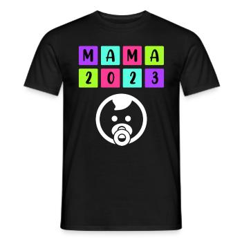 Mama 2023 schwanger Mädchen Junge Mama - Männer T-Shirt - Schwarz - Vorne - AI Model Male 178 light (178cm)