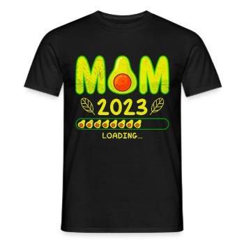 Mom 2023 loading Pregnancy Baby Avocado - Men's T-Shirt - black - Front - AI Model Male 178 light (178cm)