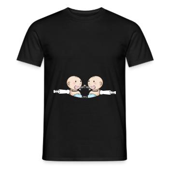 Mère Jumelles Frères et sœurs Jeunes filles Maman - T-shirt homme - noir - Devant - AI Model Male 178 light (178cm)