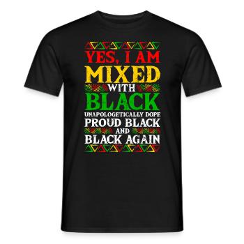 Black History Month Mixed Black Juneteenth - Männer T-Shirt - Schwarz - Vorne - AI Model Male 178 light (178cm)