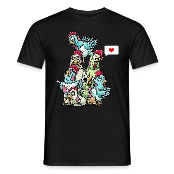 Funny Zombie Chicken Chicken Halloween Costume - Men's T-Shirt - black - Front - AI Model Male 178 light (178cm)