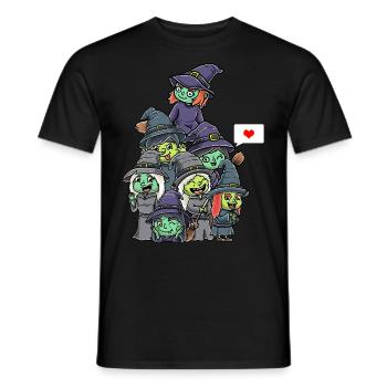 Drôles de sorcières Effrayantes Halloween - T-shirt homme - noir - Devant - AI Model Male 178 light (178cm)