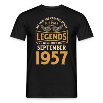 Birthday The Legends were born in September 1957 g - Men's T-Shirt - black - Front - AI Model Male 178 light (178cm)