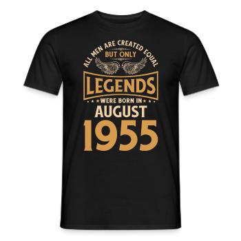 Anniversaire Les légendes ont été gebo en août 1955 - T-shirt homme - noir - Devant - AI Model Male 178 light (178cm)