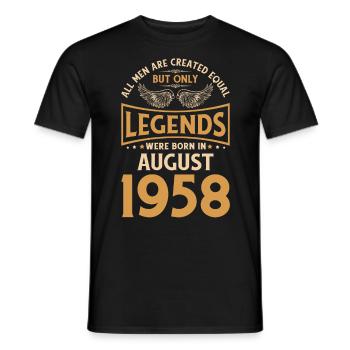 Anniversaire Les légendes ont été gebo en août 1958 - T-shirt homme - noir - Devant - AI Model Male 178 light (178cm)