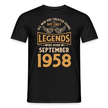 Birthday The Legends were published in September 1958 g - Men's T-Shirt - black - Front - AI Model Male 178 light (178cm)