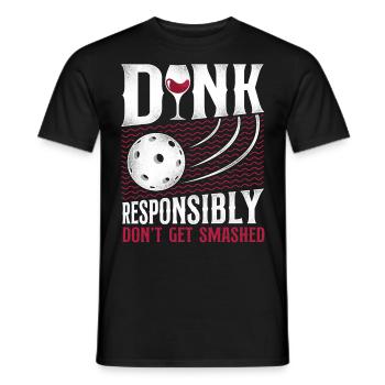 Pickleball Pun Wine Dink - Men's T-Shirt - black - Front - AI Model Male 178 light (178cm)