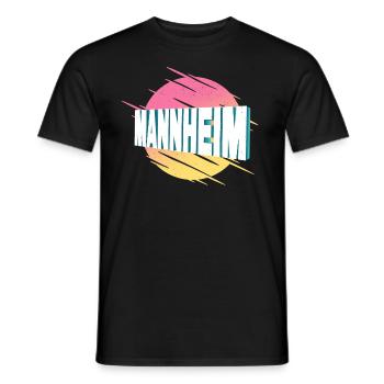 Mannheim Germany City Font Vintage Retro - Men's T-Shirt - black - Front - AI Model Male 178 light (178cm)