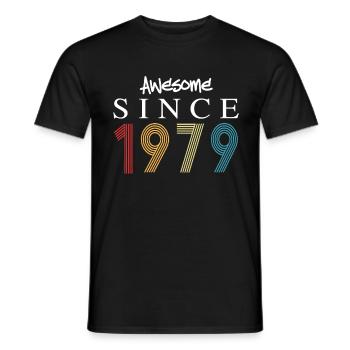 Awesome Since 1979 Birthday 1979 Vintage 1979 - Men's T-Shirt - black - Front - AI Model Male 178 light (178cm)