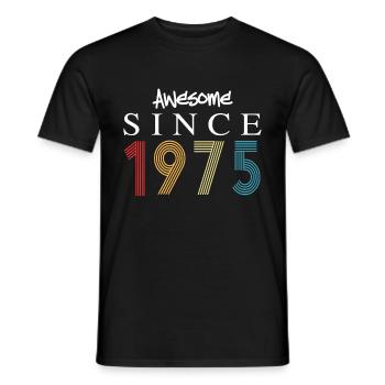 Awesome Since 1975 Birthday 1975 Vintage 1975 - Men's T-Shirt - black - Front - AI Model Male 178 light (178cm)