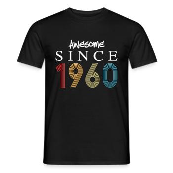 Awesome Since 1960 Birthday 1960 Vintage 1960 - Men's T-Shirt - black - Front - AI Model Male 178 light (178cm)