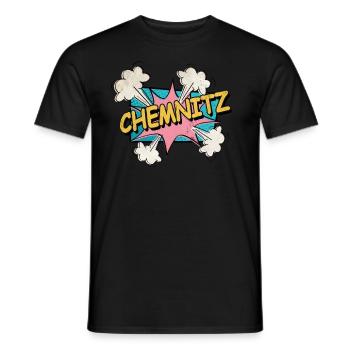 Chemnitz Germany City Font Pop Art Comic - Men's T-Shirt - black - Front - AI Model Male 178 light (178cm)