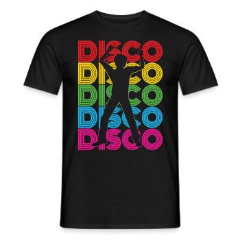 Disco 70s 80s Disco Party Outfit DiscoTheque - Men's T-Shirt - black - Front - AI Model Male 178 light (178cm)