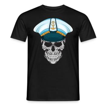 Boot Kapitän Segelboot Motorboot Totenkopf Meer - Männer T-Shirt - Schwarz - Vorne - AI Model Male 178 light (178cm)