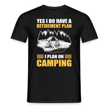 Oui J’ai un plan de retraite Je prévois camper - T-shirt homme - noir - Devant - AI Model Male 178 light (178cm)
