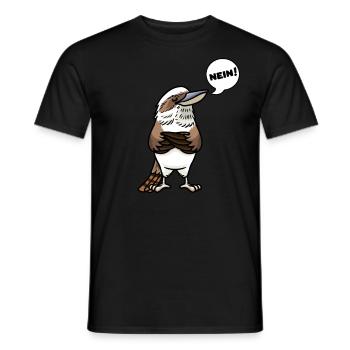 Lachender Hans Vogel Jägerliest Stur Nein - Männer T-Shirt - Schwarz - Vorne - AI Model Male 178 light (178cm)