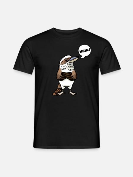 Lachender Hans Vogel Jägerliest Stur Nein - Männer T-Shirt - Schwarz