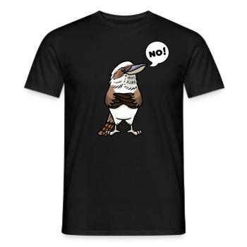 Laughing Hans Vogel Jägerliest Stubborn No - Men's T-Shirt - black - Front - AI Model Male 178 light (178cm)