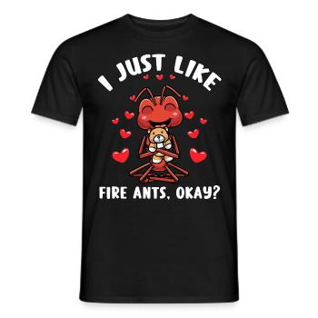 Feuerameise Mit Kuscheltier - Männer T-Shirt - Schwarz - Vorne - AI Model Male 178 light (178cm)