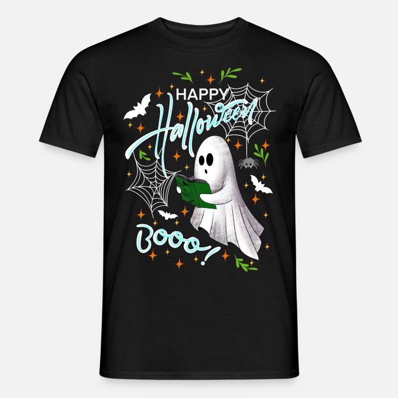 Happy Halloween Geist - Männer T-Shirt - Schwarz