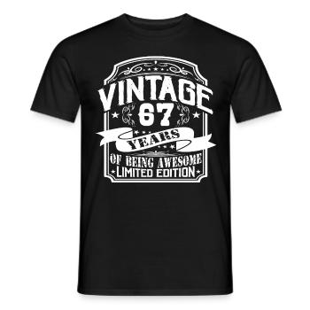 Birthday Vintage 67 Years Limited Edition - Men's T-Shirt - black - Front - AI Model Male 178 light (178cm)