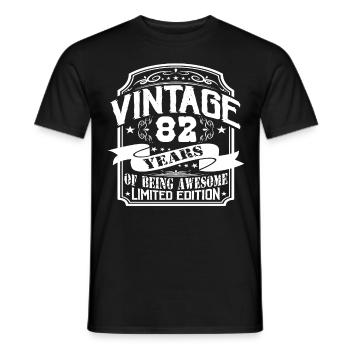 Birthday Vintage 82 Years Limited Edition - Men's T-Shirt - black - Front - AI Model Male 178 light (178cm)