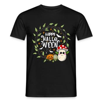 Joyeux crapaud d’Halloween blanc - T-shirt homme - noir - Devant - AI Model Male 178 light (178cm)