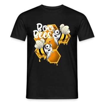 Abeilles boo avec nid d’abeille blanc - T-shirt homme - noir - Devant - AI Model Male 178 light (178cm)