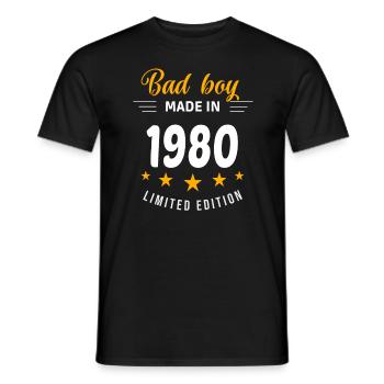 Bad boy made in 1980 - Men's T-Shirt - black - Front - AI Model Male 178 light (178cm)