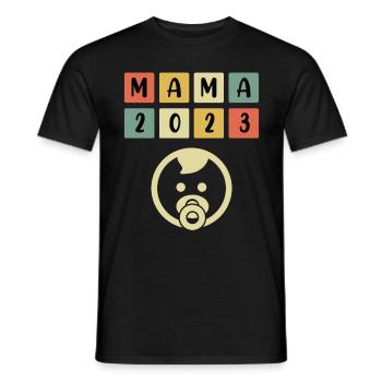 Mama 2023 schwanger Mädchen Junge Mama - Männer T-Shirt - Schwarz - Vorne - AI Model Male 178 light (178cm)