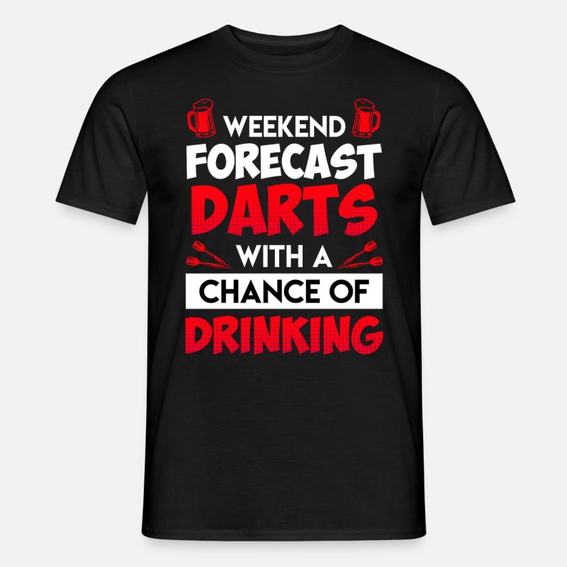 Wochenend Vorhersage Darts - Männer T-Shirt - Schwarz