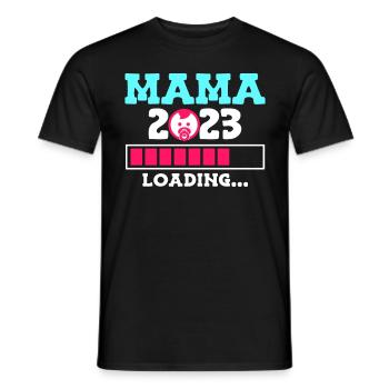 Maman 2023 Chargement de bébé Enceinte d’un garçon - T-shirt homme - noir - Devant - AI Model Male 178 light (178cm)