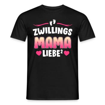 Zwillingsmama Liebe hoch 2 Mutter von 2 Mama - Männer T-Shirt - Schwarz - Vorne - AI Model Male 178 light (178cm)