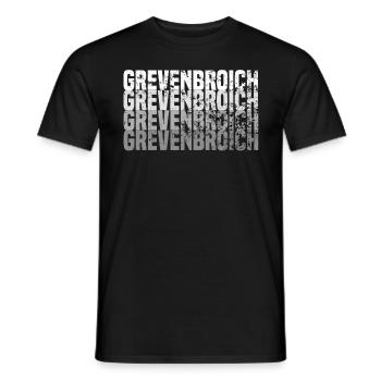 Grevenbroich grunge Effekt weis auf schwarz - Männer T-Shirt - Schwarz - Vorne - AI Model Male 178 light (178cm)