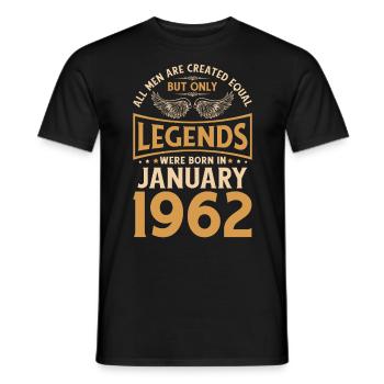 60e anniversaire 60 légendes ont été créées en janvier 1962 g - T-shirt homme - noir - Devant - AI Model Male 178 light (178cm)