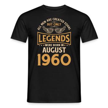 Anniversaire Les légendes étaient gebo en août 1960 - T-shirt homme - noir - Devant - AI Model Male 178 light (178cm)