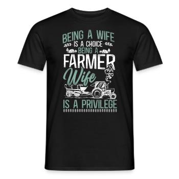Farming Farmer Wife Tractor - Men's T-Shirt - black - Front - AI Model Male 178 light (178cm)