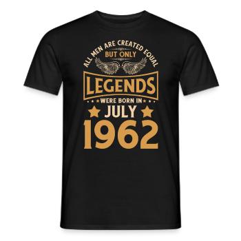 60e anniversaire 60 légendes sont nées en juillet 1962 - T-shirt homme - noir - Devant - AI Model Male 178 light (178cm)