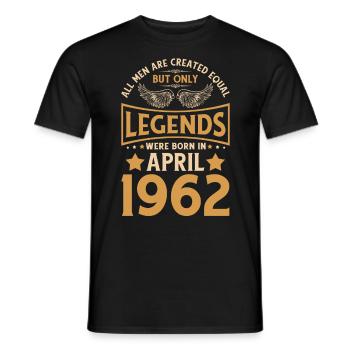 60e anniversaire 60 légendes sont nées en avril 1962 - T-shirt homme - noir - Devant - AI Model Male 178 light (178cm)