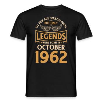 60e anniversaire 60 Légendaire Octobre 1962 - T-shirt homme - noir - Devant - AI Model Male 178 light (178cm)