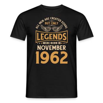 60th birthday The legends were published in November 196 - Men's T-Shirt - black - Front - AI Model Male 178 light (178cm)