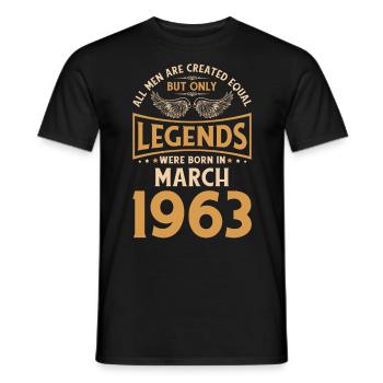 60. Geburtstag 60 Legenden wurden im März 1963 geb - Männer T-Shirt - Schwarz - Vorne - AI Model Male 178 light (178cm)