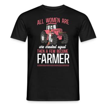 Farming Farmer Girl Female Tractor - Men's T-Shirt - black - Front - AI Model Male 178 light (178cm)