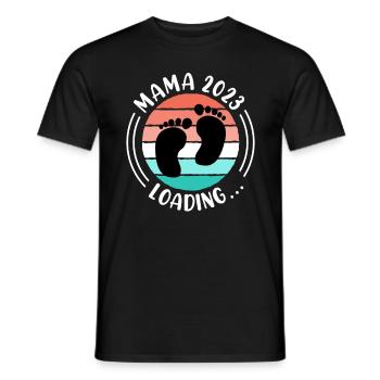 Mama 2023 schwanger mit Mädchen Junge Mama - Männer T-Shirt - Schwarz - Vorne - AI Model Male 178 light (178cm)