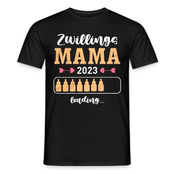 Zwillingsmama 2023 Mutter Zwillinge Baby Mama - Männer T-Shirt - Schwarz - Vorne - AI Model Male 178 light (178cm)