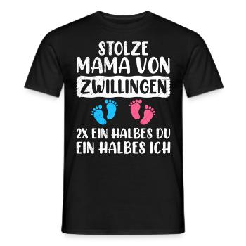 Mutter von Zwillinge Junge Mädchen stolze Mama - Männer T-Shirt - Schwarz - Vorne - AI Model Male 178 light (178cm)