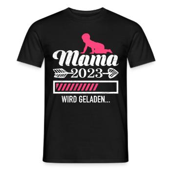 Mama 2023 loading Mutter schwanger Mädchen Mama - Männer T-Shirt - Schwarz - Vorne - AI Model Male 178 light (178cm)
