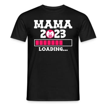 Mom 2023 Baby loading Pregnant with Girl - Men's T-Shirt - black - Front - AI Model Male 178 light (178cm)